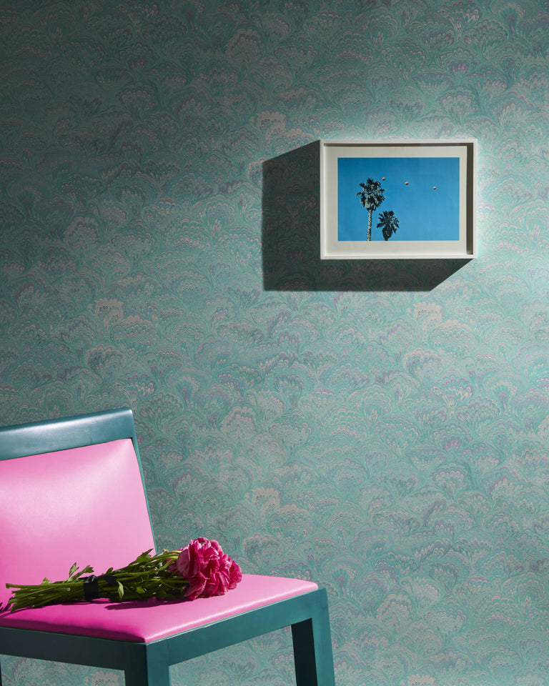 Pride Marble Nonbinary Turquoise Wallpaper