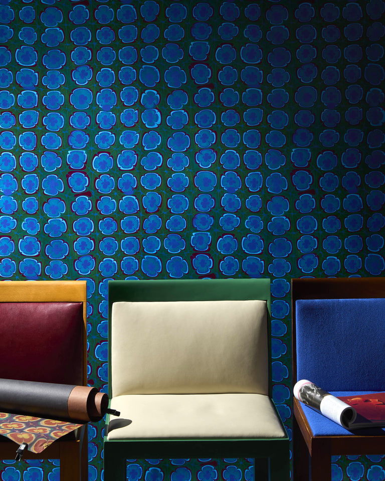 Trippy Pansies Emerald City Wallpaper