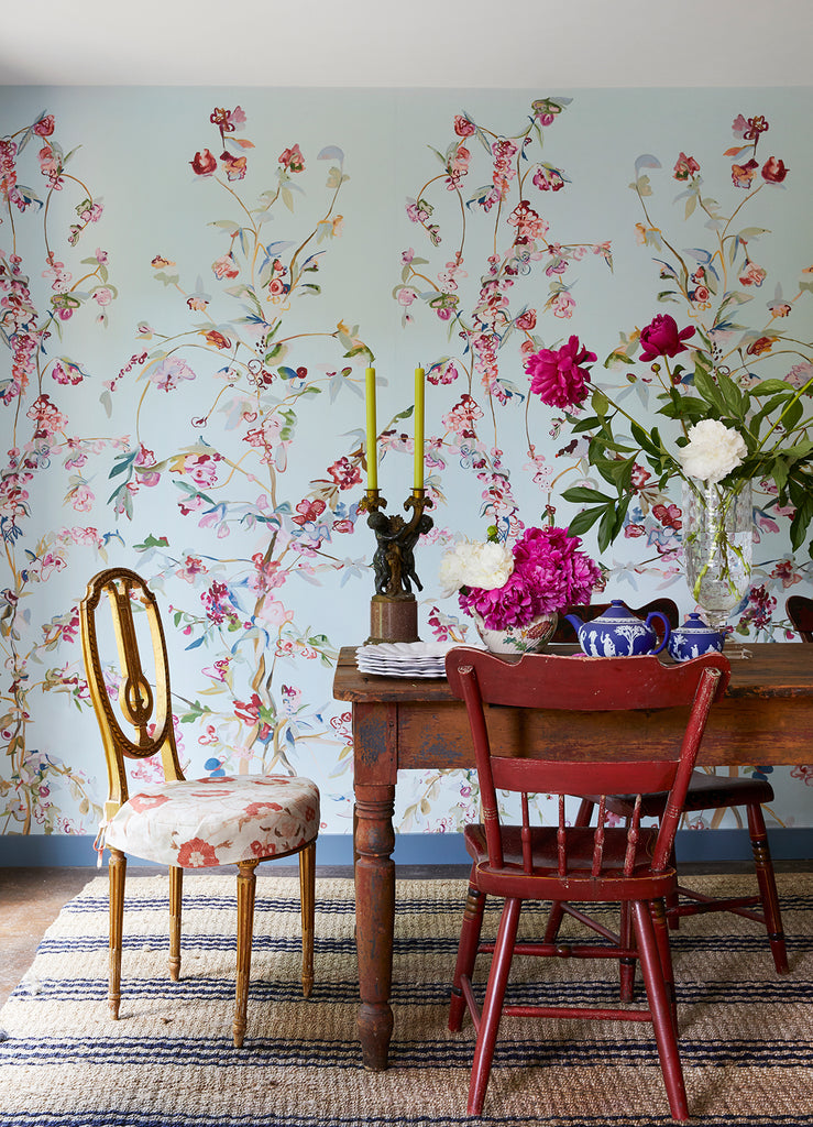 Guinevere Mieke Blue Chinoiserie Wallpaper
