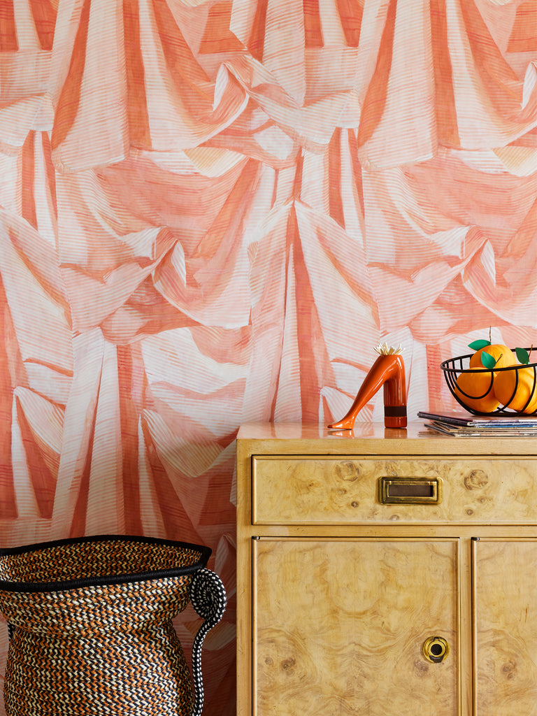 Joanna Stripe Orange Wallpaper