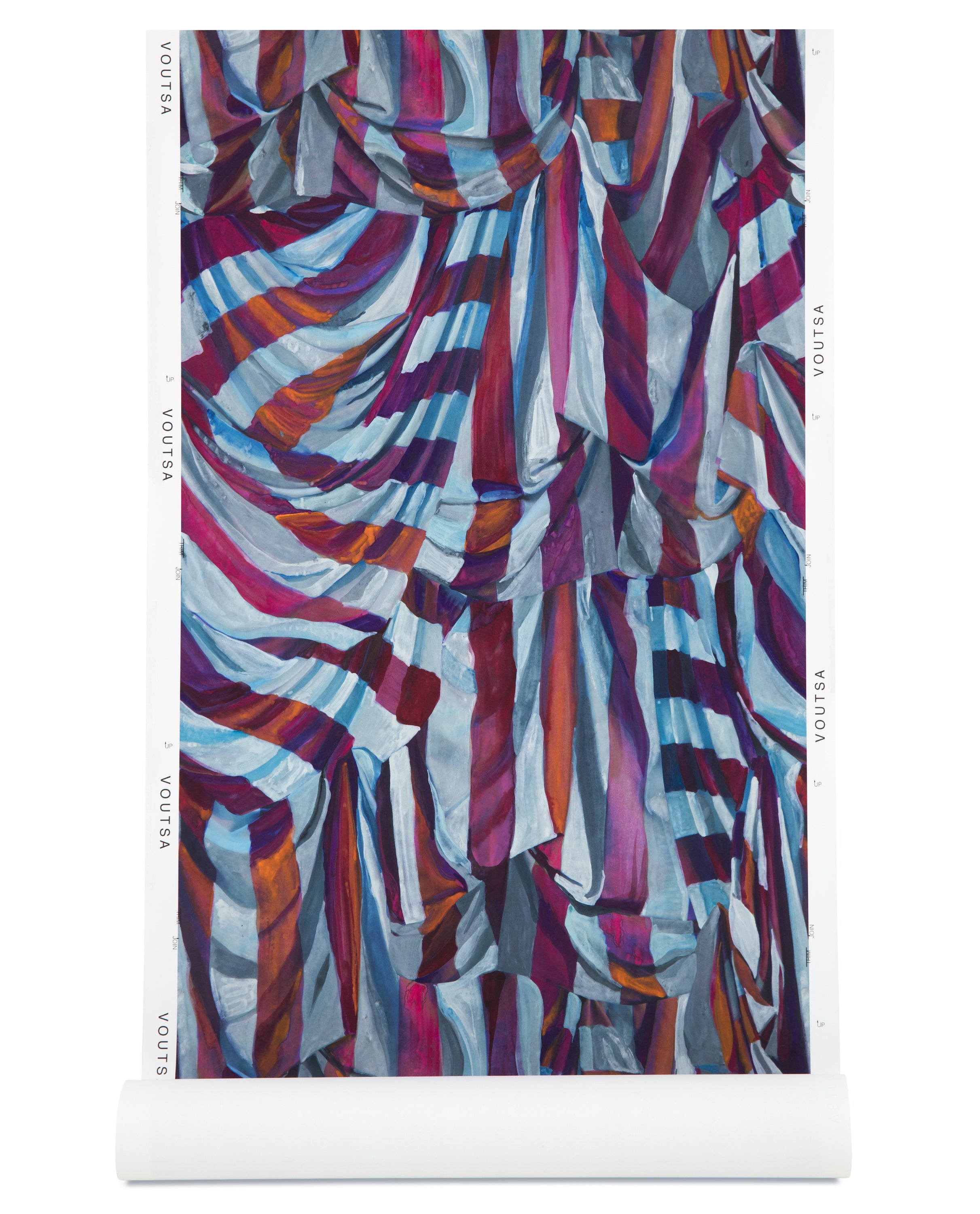 Judy Stripe Blue and Purple Wallpaper