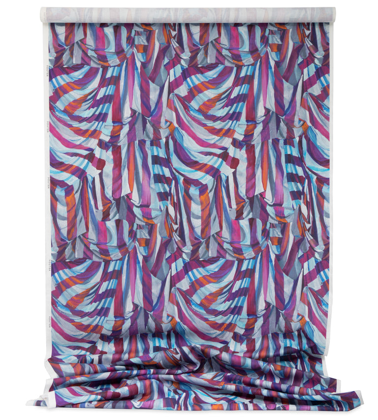 Judy Stripe Blue and Purple Linen