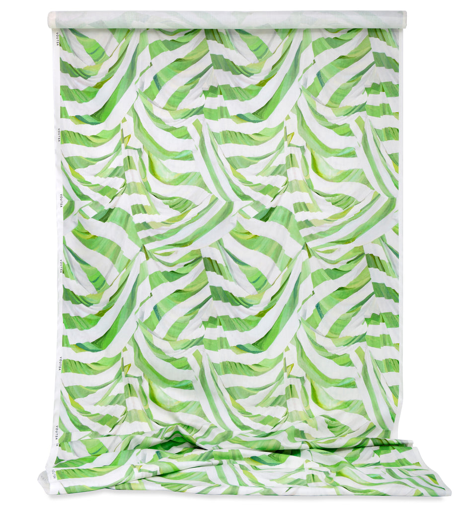Judy Stripe Green and White Linen