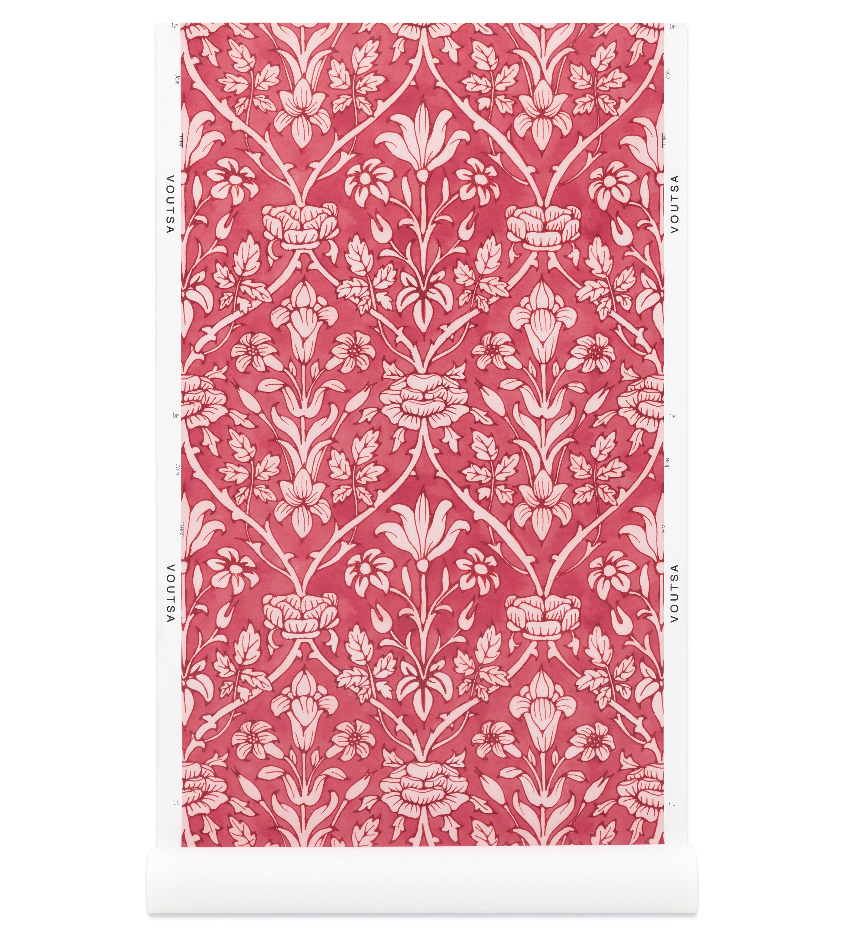 Trumpet Blooms Red and Pink Wallpaper