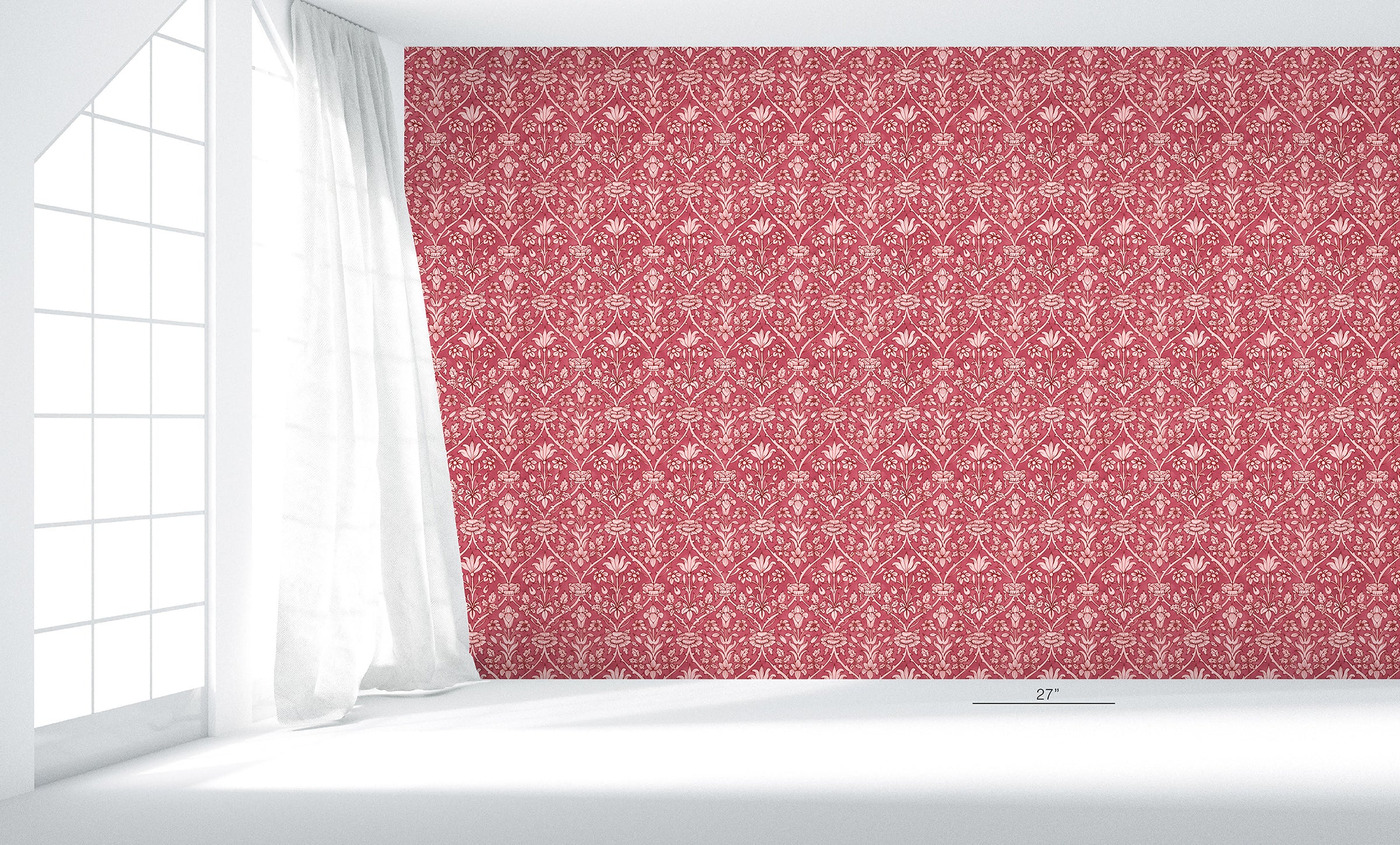 Trumpet Blooms Red and Pink Wallpaper