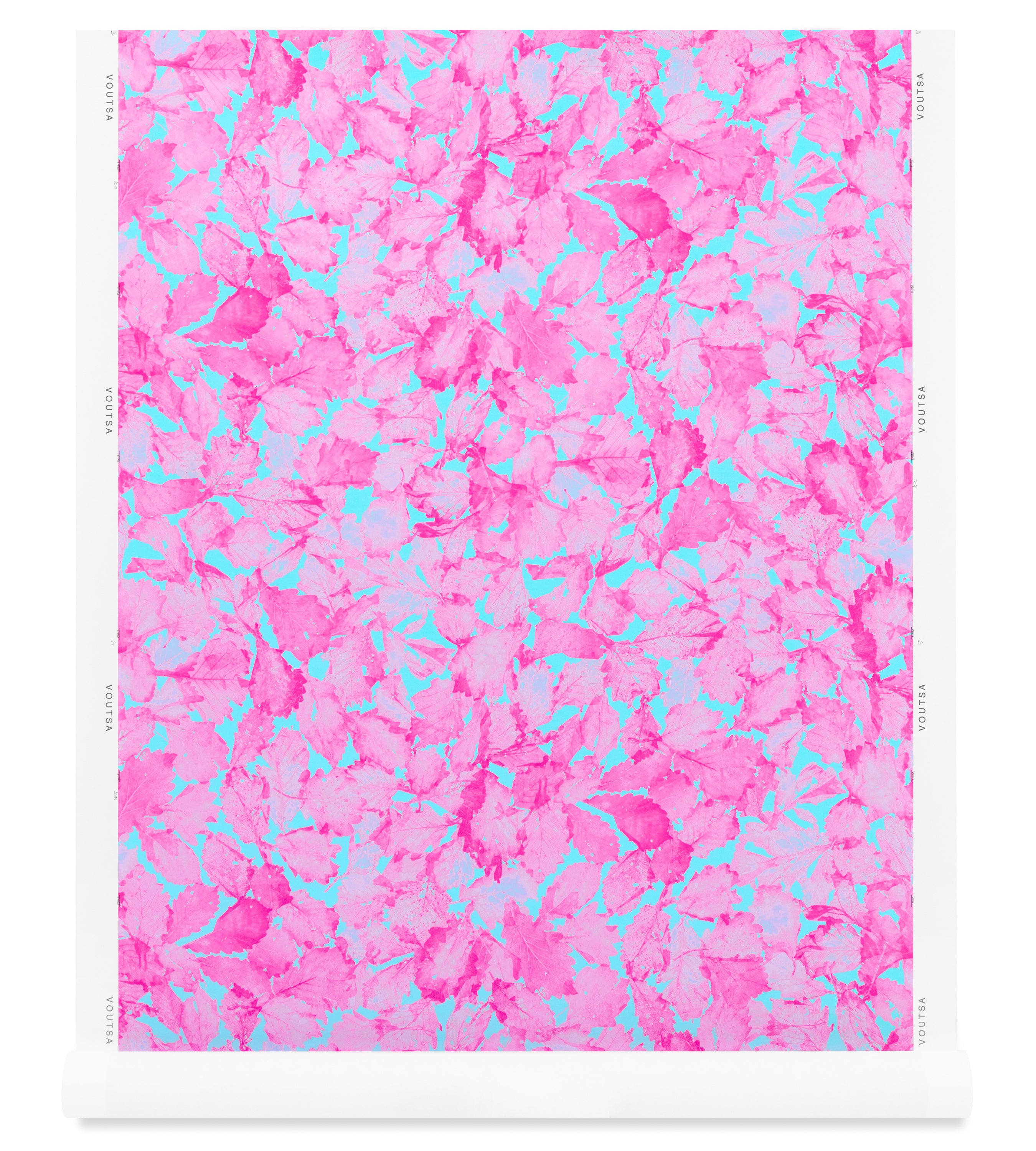 Turning Leaves Acid Rose Wallpaper