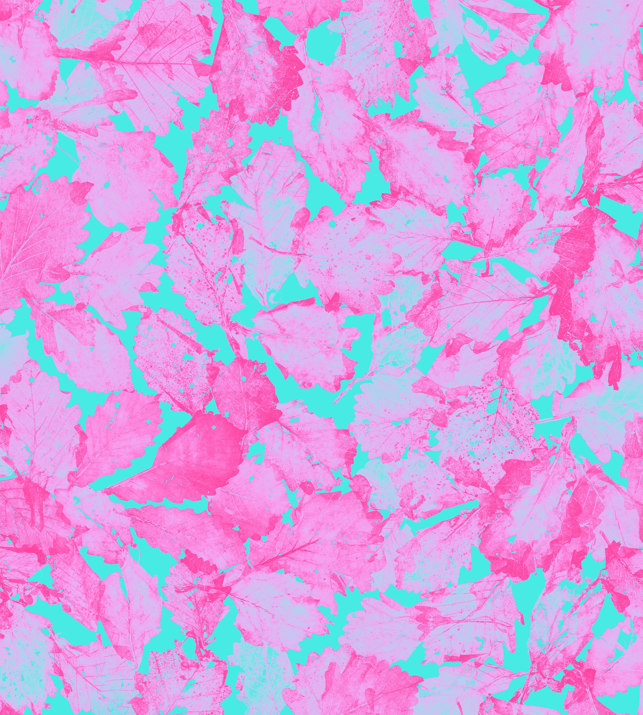Turning Leaves Acid Rose Wallpaper