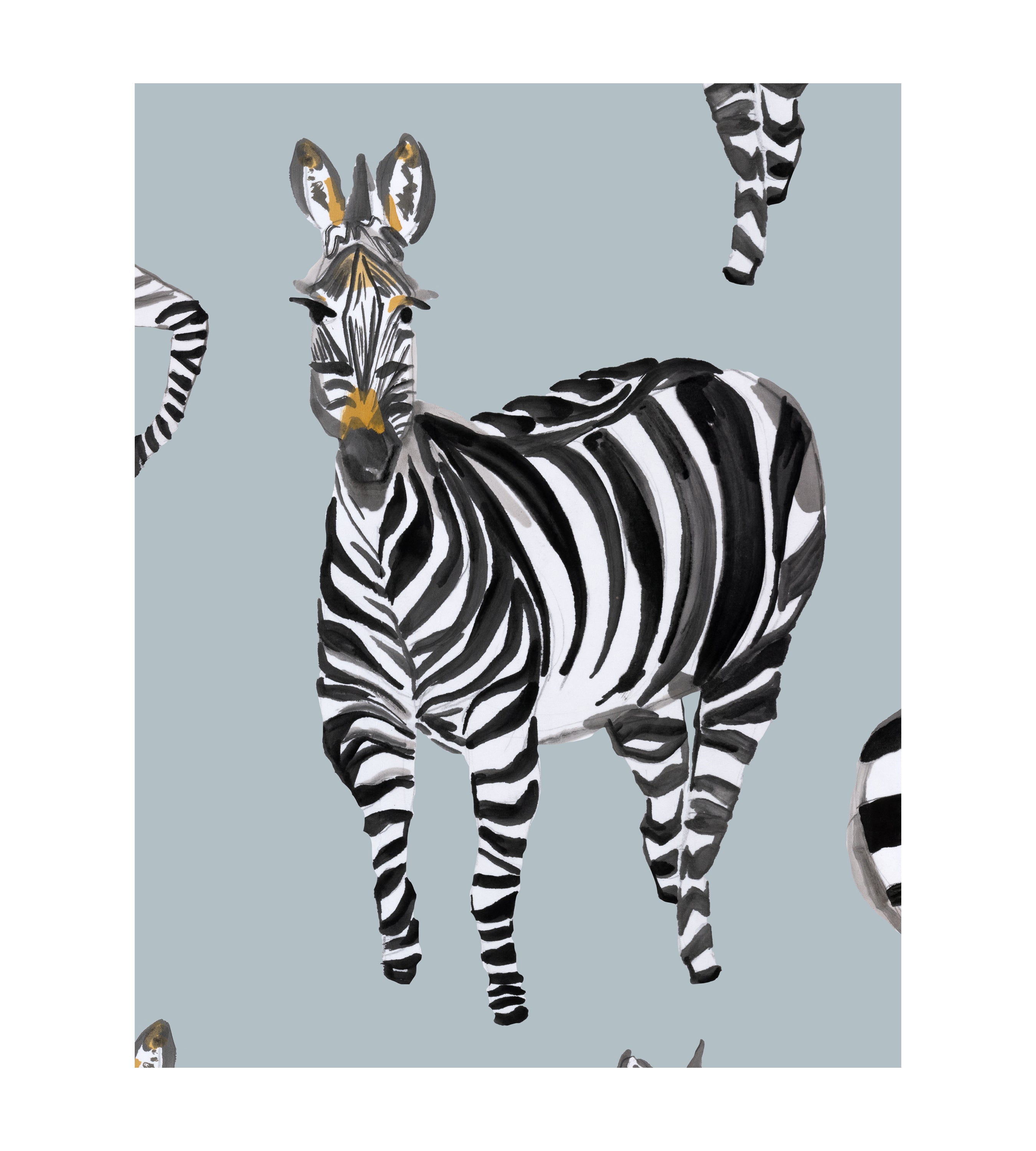 Zebras Parma Gray Wallpaper