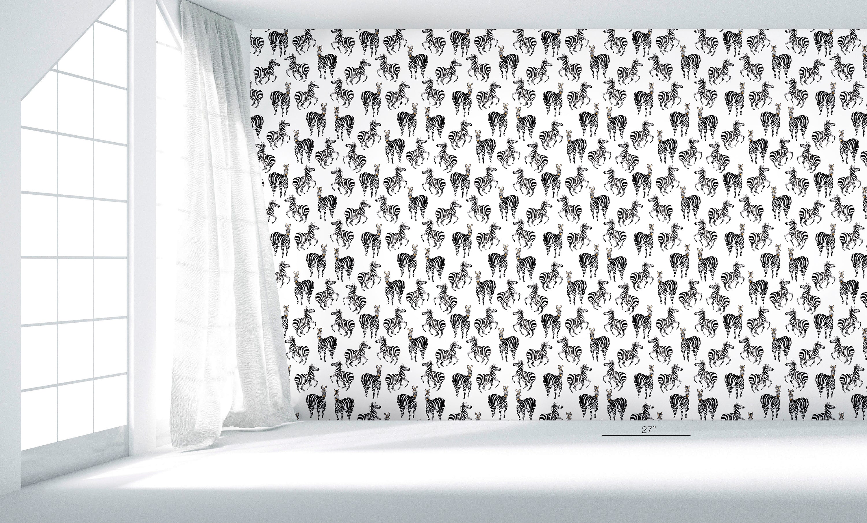 Zebras White Wallpaper