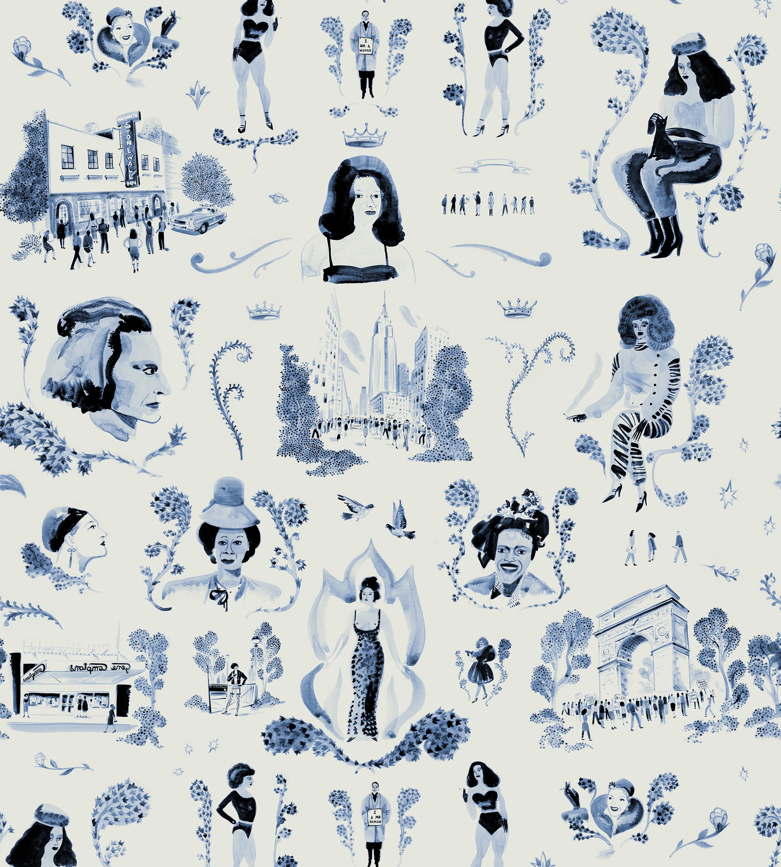 Waverly 2818sq ft Blue Vinyl Toile Selfadhesive Peel and Stick Wallpaper  in the Wallpaper department at Lowescom